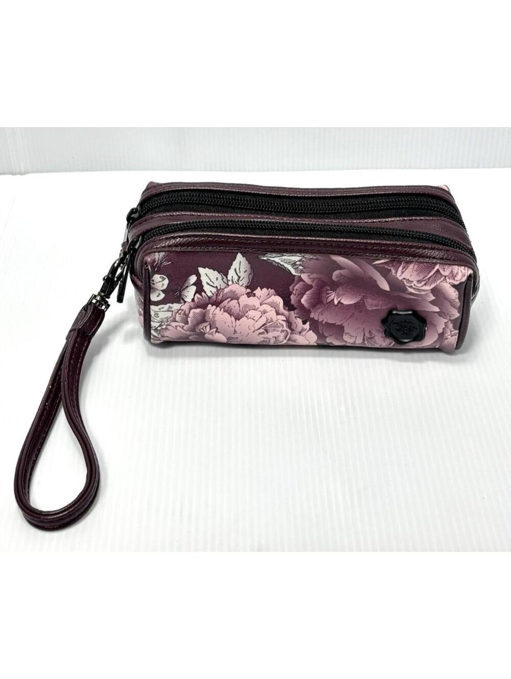 Fiorelli Floral Print Double Zip Makeup Bag Cosmetic Case, GUC, Pouch/Case